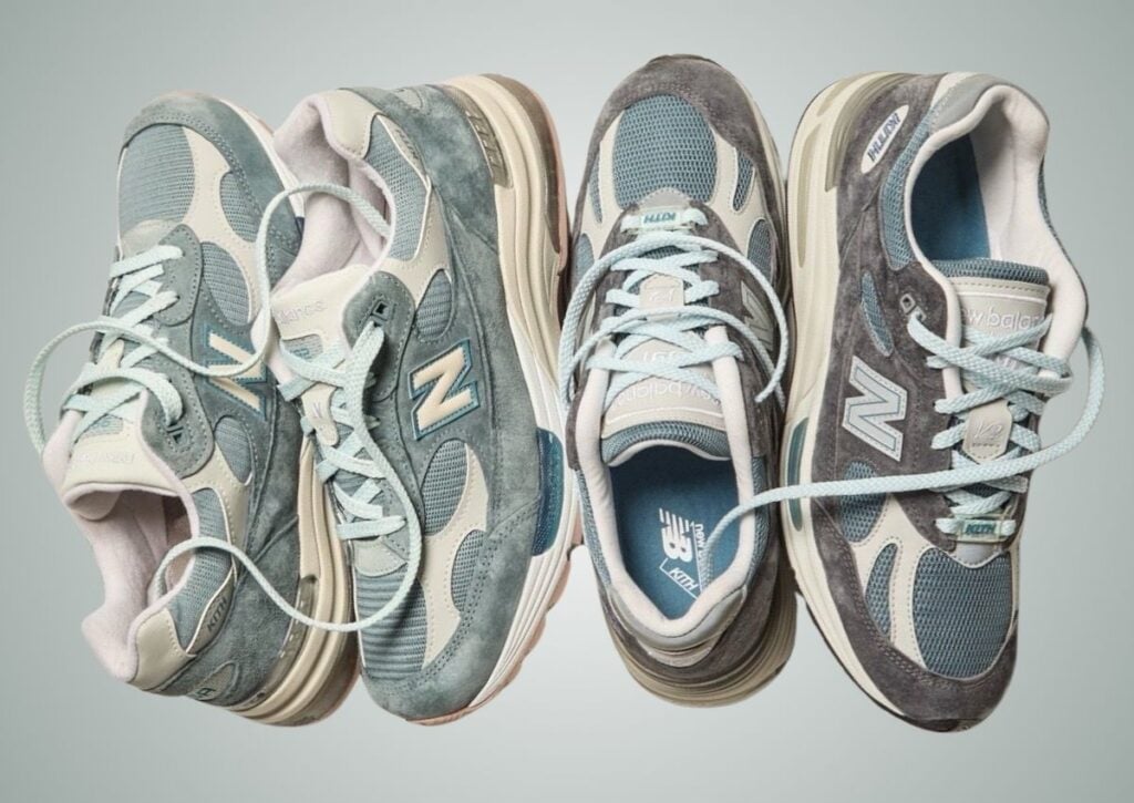 Le pack Kith x New Balance 992 et 991v2 "Osaka" sortira en mars 2025.