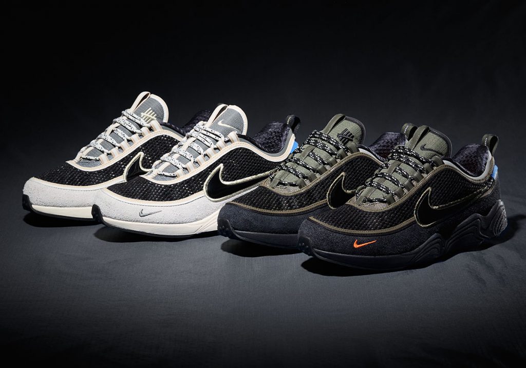 Les UNDEFEATED x Nike Zoom Spiridon "Phantom" et "Cargo Khaki" seront lancées demain.