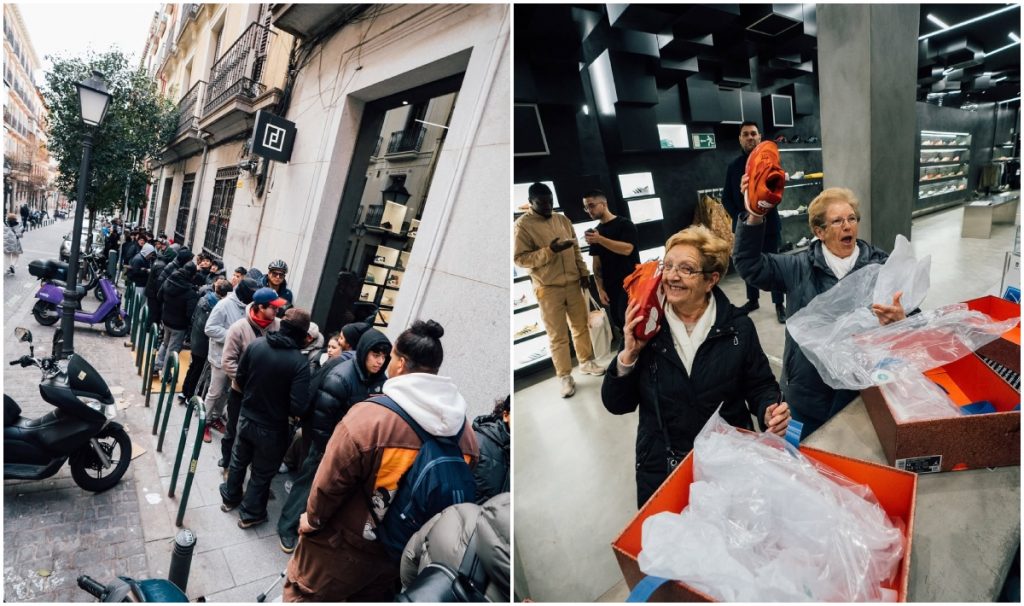 Des fans de sneakers de tous âges sont venus pour avoir la chance d'obtenir les nouvelles Air Jordans de Nigel Sylvester.