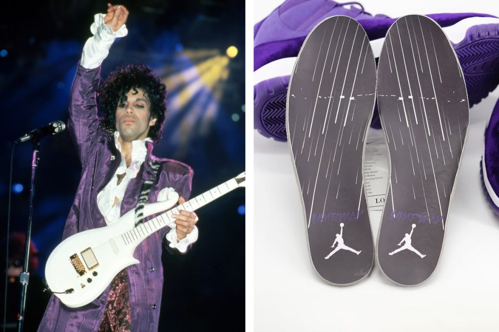 Cette paire de baskets Air Jordan "Purple Rain" extrêmement rare, fabriquée pour Price, s'est vendue pour 100 000 $.